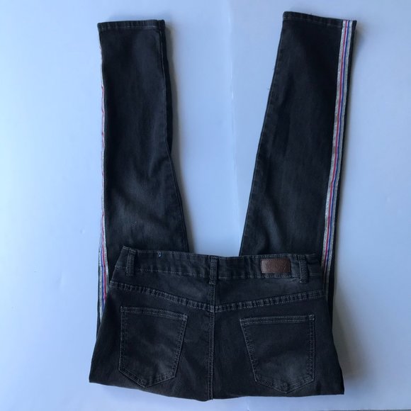 Denim & Rivets Girls Black Jeans Stripes on sides - Picture 10 of 16